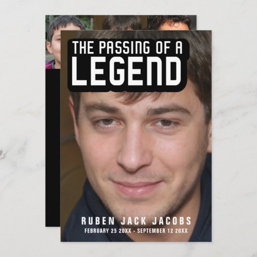 伝説葬儀写真テンプレート招待状 案内状 (正面/裏面)