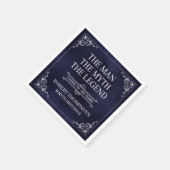 伝説100誕生日ブルー スタンダードカクテルナプキン (角)