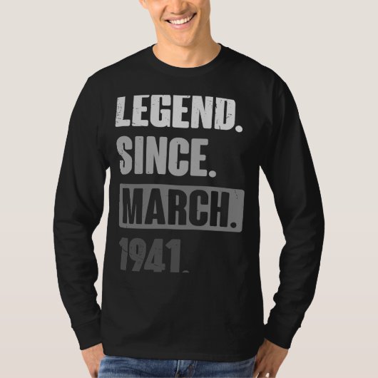 伝説1941年3月から誕生日82nd装飾 tシャツ (正面)