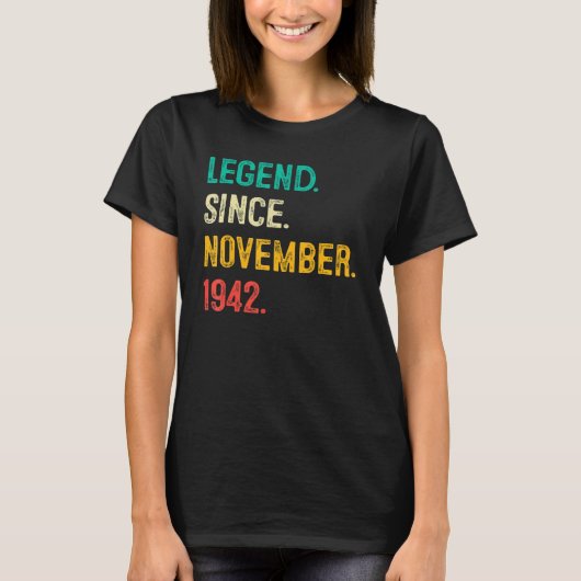 伝説1942年11月以来80誕生日80年 Tシャツ (正面)