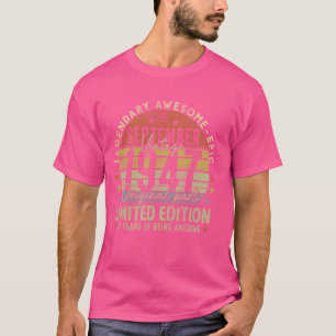 伝説1947年9月ヴィンテージ77th誕生日Made i Tシャツ