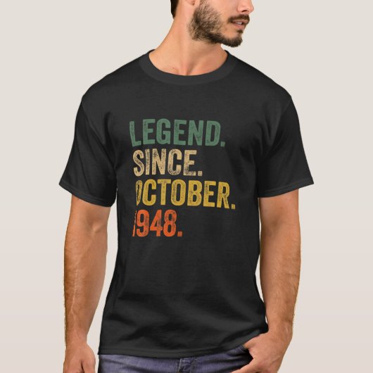 伝説1948年10月73日誕生日ギフト73アイ Tシャツ (正面)