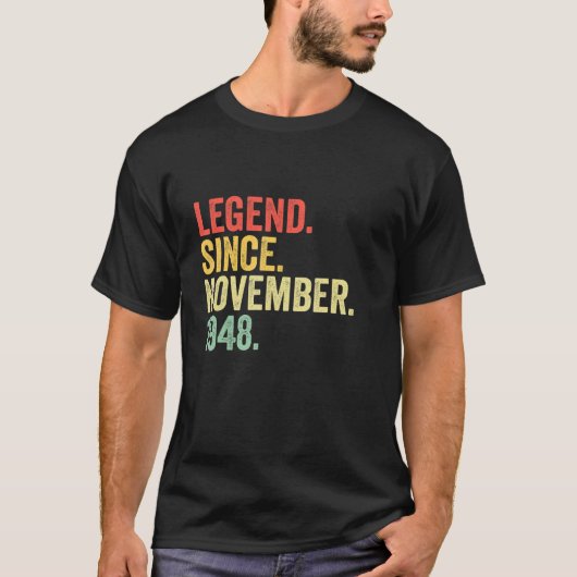 伝説1948年11月以来74歳バレ Tシャツ (正面)