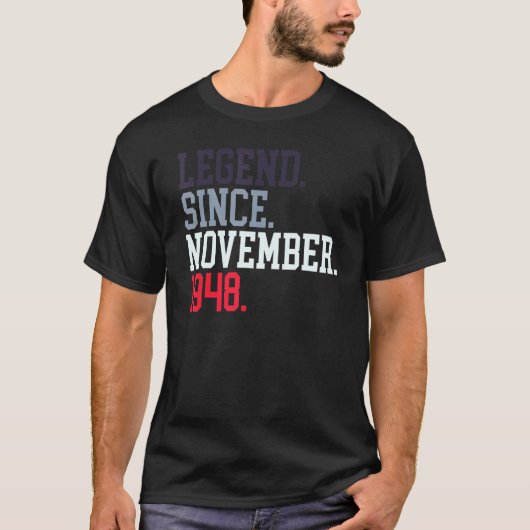 伝説1948年11月女男性へ性11月 Tシャツ (正面)