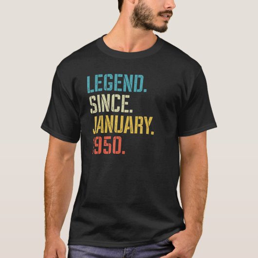 伝説1950年1月以来73誕生日73年 Tシャツ (正面)