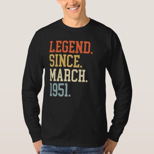 伝説1951年3月女男性へ性1951年3月 Tシャツ (正面)
