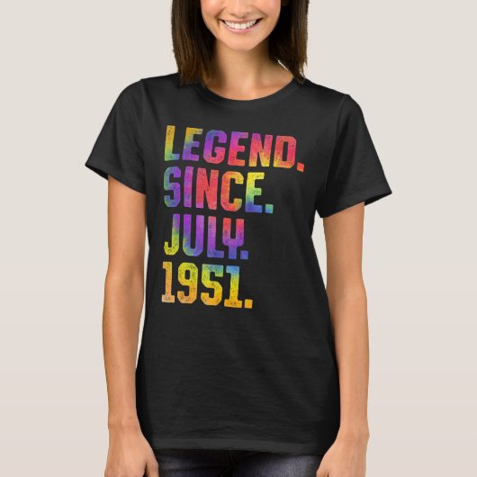 伝説1951年7月以来72歳72誕生日 Tシャツ (正面)