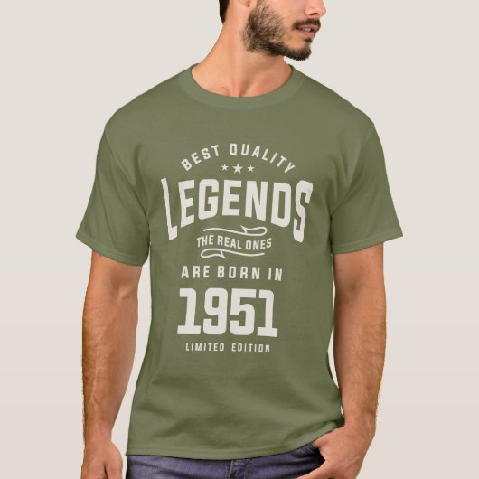 伝説1951年72番目の誕生日ギフト72歳 Tシャツ (正面)