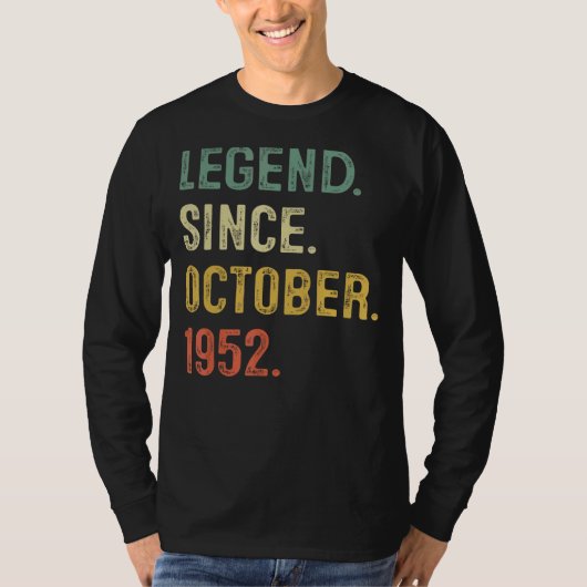 伝説1952年10月70誕生日70年 Tシャツ (正面)