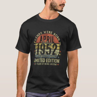 伝説1952年4月以来ヴィンテージ73回目の誕生日作り Tシャツ