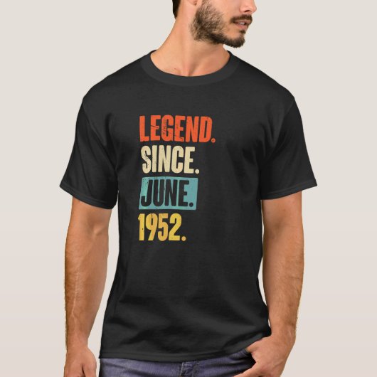 伝説1952年6月以来70歳70誕生日 Tシャツ (正面)