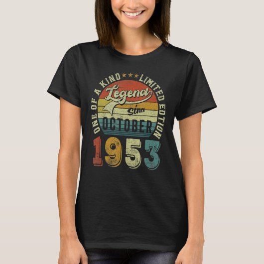 伝説1953年10月69歳69歳 Tシャツ (正面)