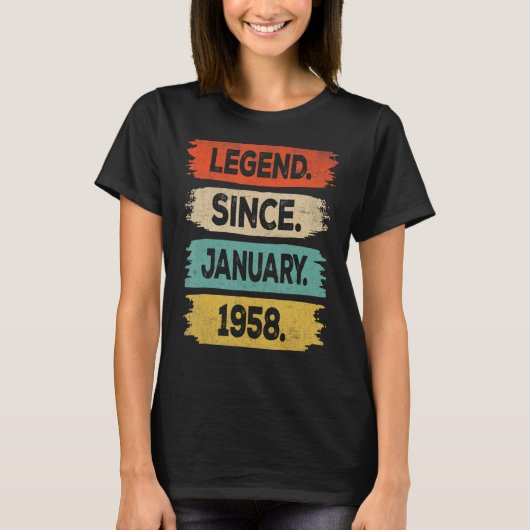 伝説1958年1月65歳65歳 Tシャツ (正面)