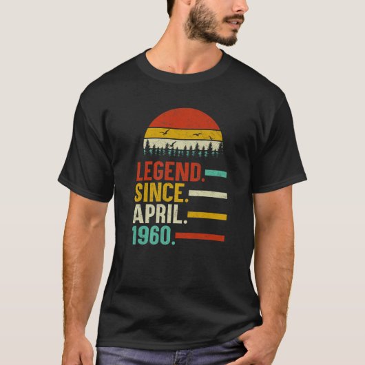 伝説1960年4月60日誕生日60歳 Tシャツ (正面)