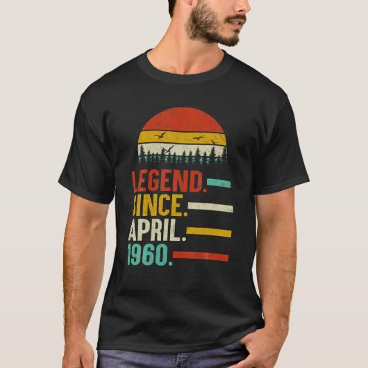 伝説1960年4月60日誕生日60歳 Tシャツ (正面)