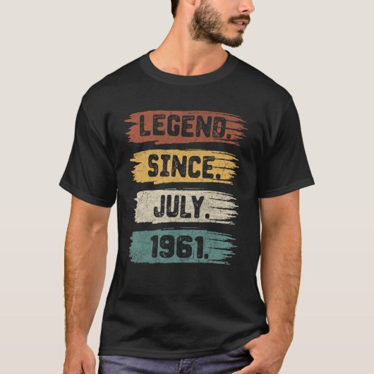 伝説1961年7月以来61歳61誕生日 Tシャツ (正面)