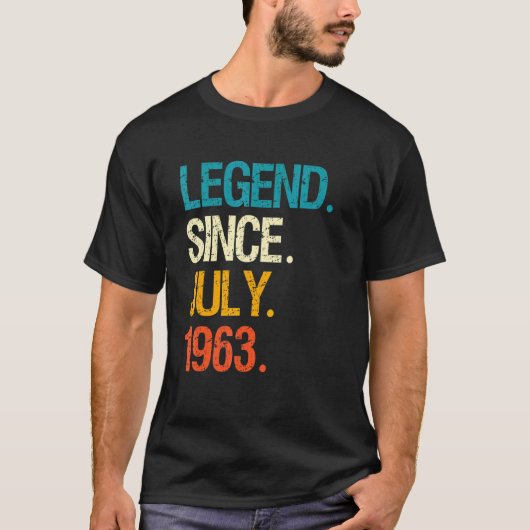 伝説1963年7月以来59歳59誕生 Tシャツ (正面)