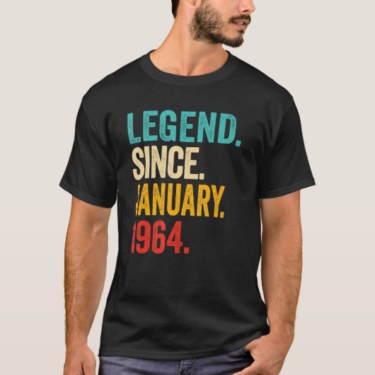 伝説1964年1月以来59歳59歳 Tシャツ (正面)