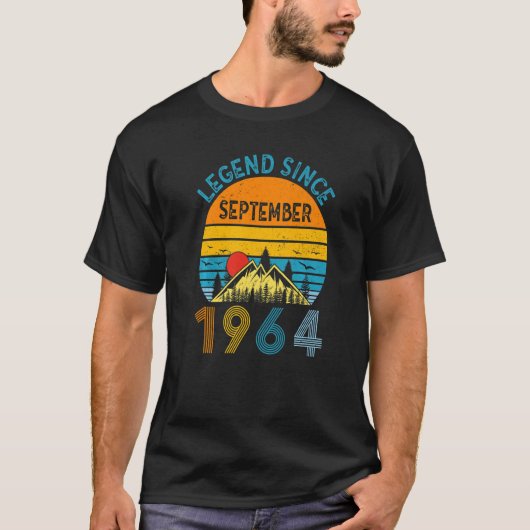 伝説1964年9月以来58誕生日レトロ58 Tシャツ (正面)