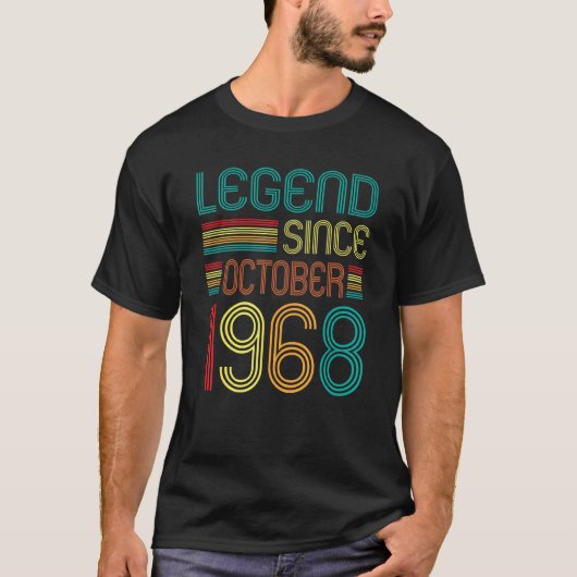 伝説1968年10月以来54番目の誕生日レトロ54 Y Tシャツ (正面)