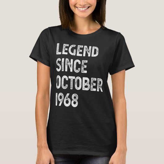 伝説1968年10月以来54誕生日女性 Tシャツ (正面)