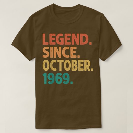 伝説1969年10月以来53歳ヴィンテージ53r tシャツ (デザイン正面)