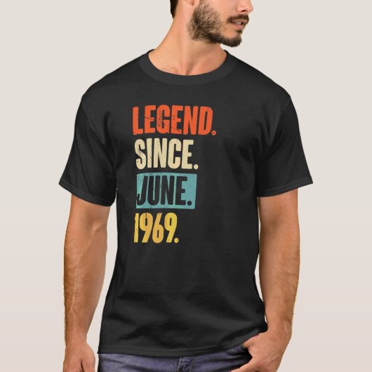 伝説1969年6月以来53歳53誕生日 Tシャツ (正面)