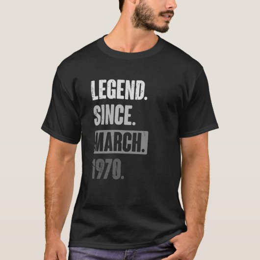 伝説1970年3月以来誕生日53rd装飾 tシャツ (正面)