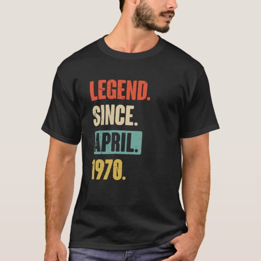 伝説1970年4月から誕生日53rd装飾 tシャツ (正面)