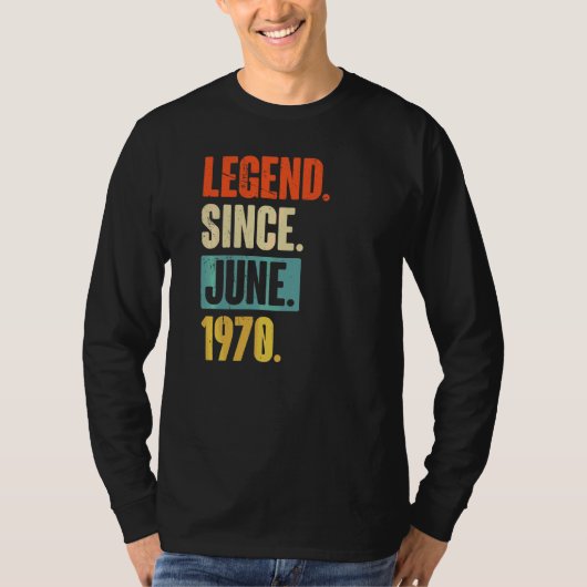 伝説1970年6月以来52歳52誕生日 Tシャツ (正面)