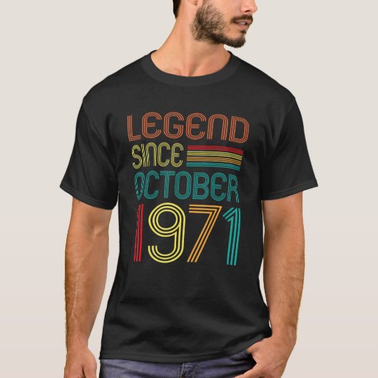 伝説1971年10月以来レトロ51誕生日51 Y Tシャツ (正面)