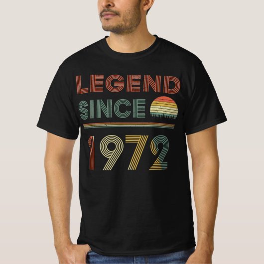 伝説1972年以来のヴィンテージレトロ, 1972日ギフト Tシャツ (正面)