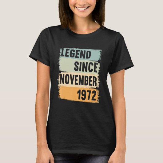 伝説1972年11月以来50年50s誕生日50 tシャツ (正面)