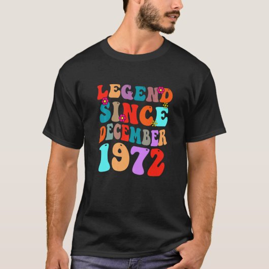 伝説1972年12月以来のヴィンテージ誕生日レトロ Tシャツ (正面)