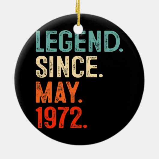 伝説1972年5月以来50歳50誕生日 セラミックオーナメント (裏面)