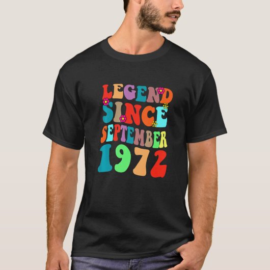 伝説1972年9月以来のヴィンテージ誕生日レトロ Tシャツ (正面)