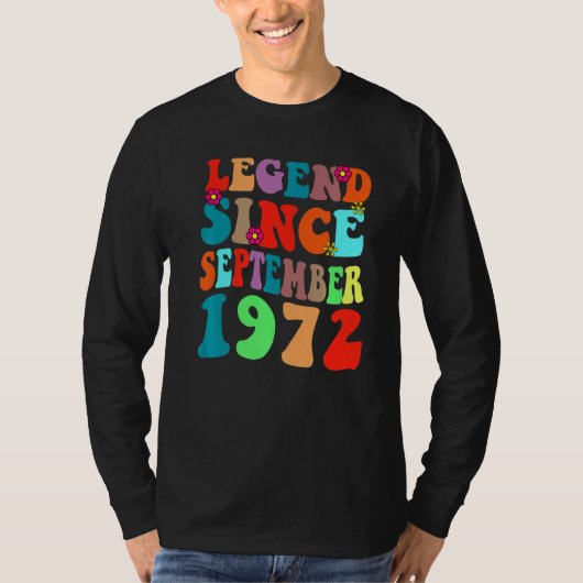 伝説1972年9月以来のヴィンテージ誕生日レトロ Tシャツ (正面)