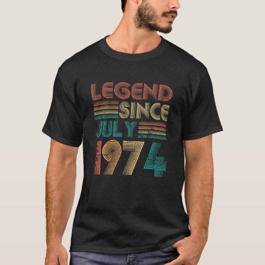 伝説1974年7月贈与品47日誕生日47年 Tシャツ (正面)