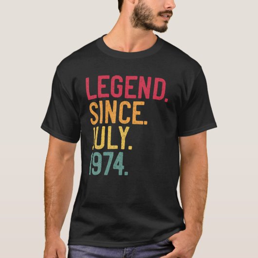 伝説1974年7月47日誕生日47歳 Tシャツ (正面)