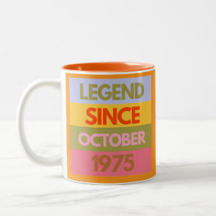 伝説1975年10月50日誕生日50年 ツートーンマグカップ