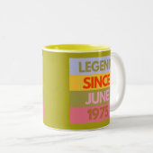伝説1975年6月以来50誕生日ギフト50年 ツートーンマグカップ (正面右)