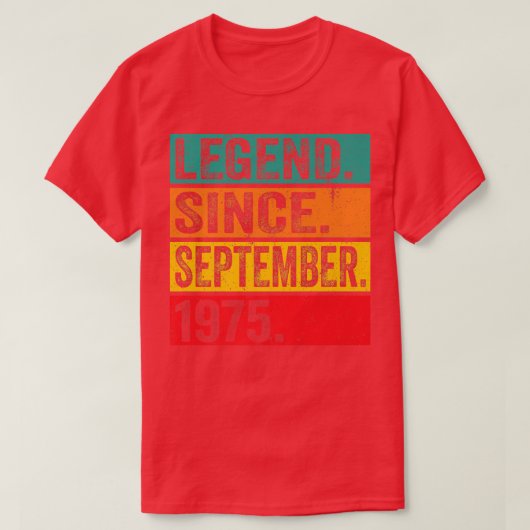 伝説1975年9月以来47番目の誕生日ギフト47 Tシャツ (デザイン正面)