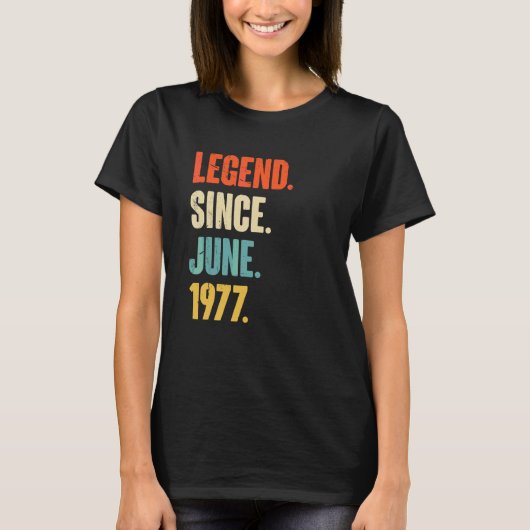 伝説1977年6月以来45歳45誕生日 Tシャツ (正面)