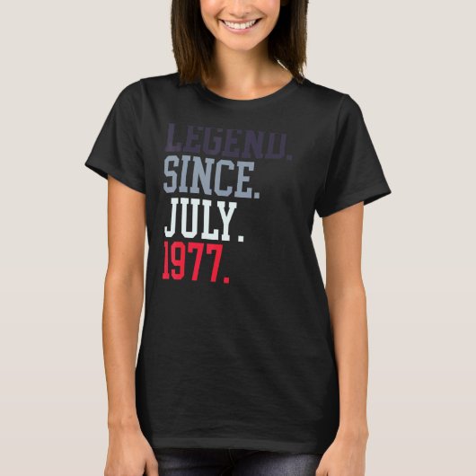 伝説1977年7月女男性へ性1977年7月 Tシャツ (正面)