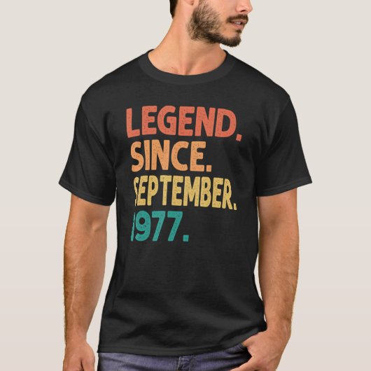伝説1977年9月45日誕生日45年 Tシャツ (正面)