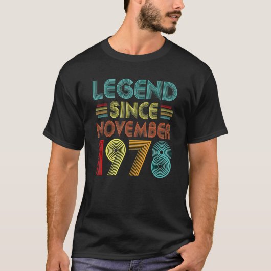 伝説1978年11月44日誕生日レトロ44 Tシャツ (正面)