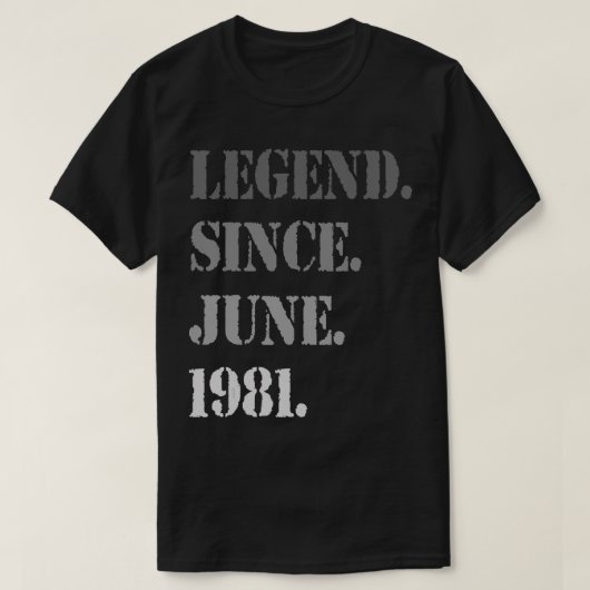 伝説1981年6月41誕生日41歳 Tシャツ (デザイン正面)