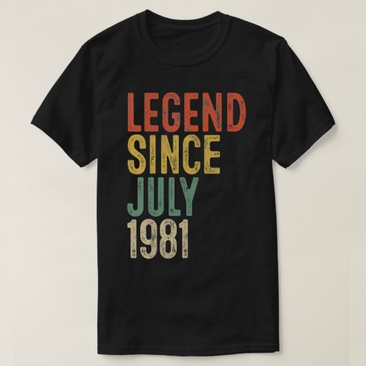 伝説1981年7月男女40歳の誕生日40 Tシャツ (デザイン正面)