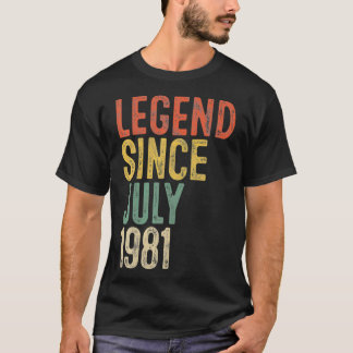 伝説1981年7月男女40歳の誕生日40 Tシャツ