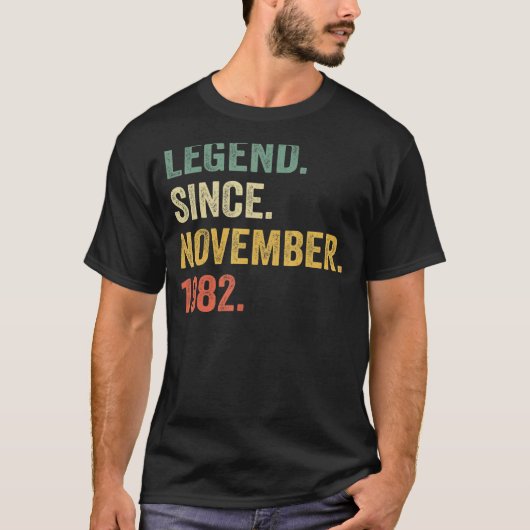 伝説1982年11月40日40歳 Tシャツ (正面)